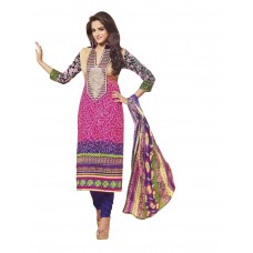 Triveni Beautiful Magenta Colored Printed Cotton Salwar Kameez